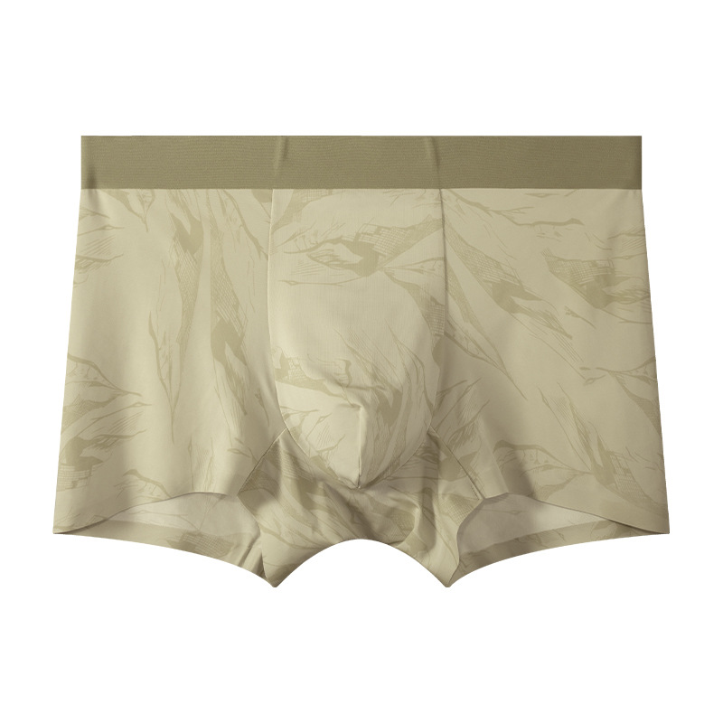 Procesamiento de ropa interior de hombre personalizada 7A, archivo interno antibacteriano, nuevo estilo de verano, calzoncillos bóxer cómodos elásticos de seda de hielo, calzoncillos bóxer