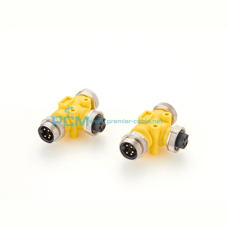 信号防水连接器7/8T型H型Y型5芯公头母头电源转接头5P5孔5针