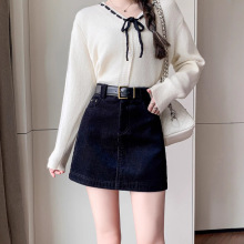 灯芯绒半身裙女2024春秋冬荷叶边a字鱼尾短裙韩版学生复古蛋糕裙