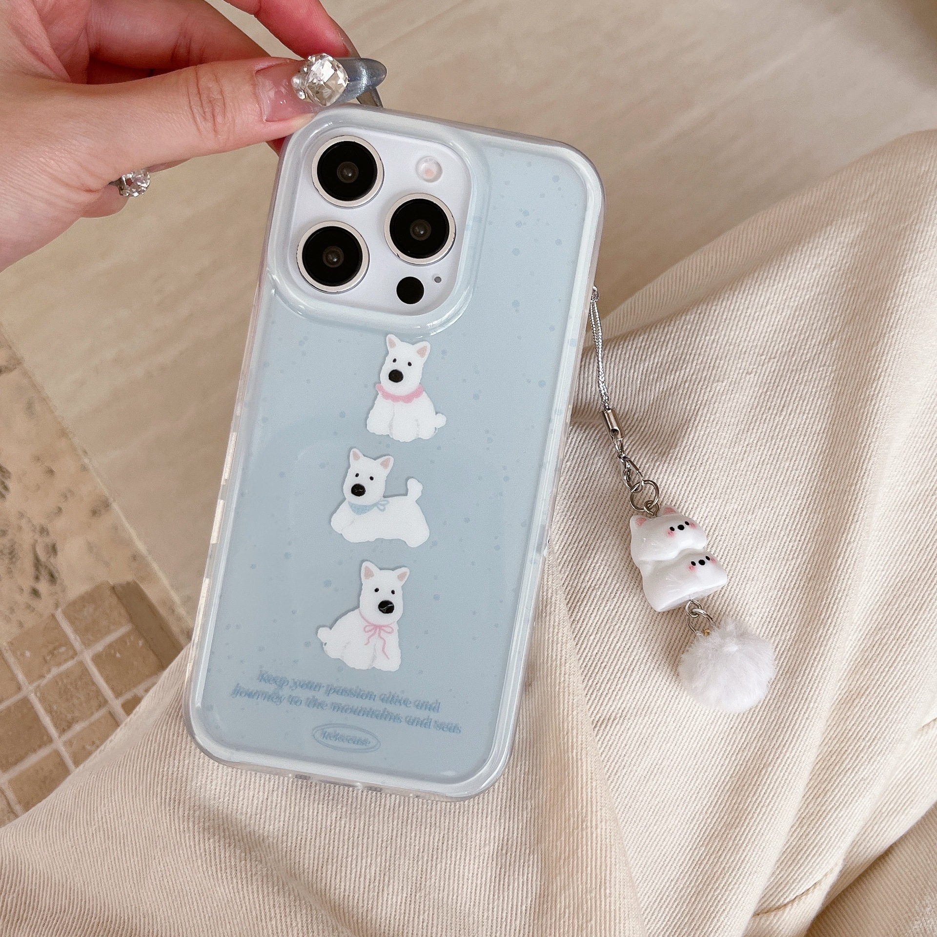 El nicho simple y simple salpicadura de tinta West Highland para iPhone15/16 funda para teléfono móvil 14PM nuevo 16PM13 pareja 15Pro