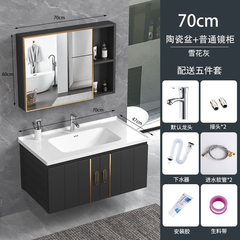 Espacio aluminio tocador tocador tocador tocador armario integrado tabla de roca encimera lavabo lavabo mueble de baño mueble de baño