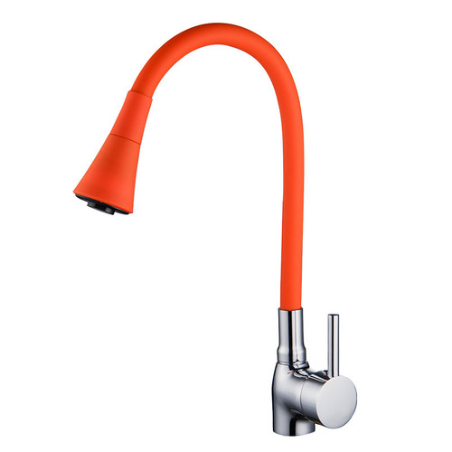 Cross-border foreign trade colorful universal pipe extension silicone rubber hose two-speed spray cold and hot water kitchen sink faucet