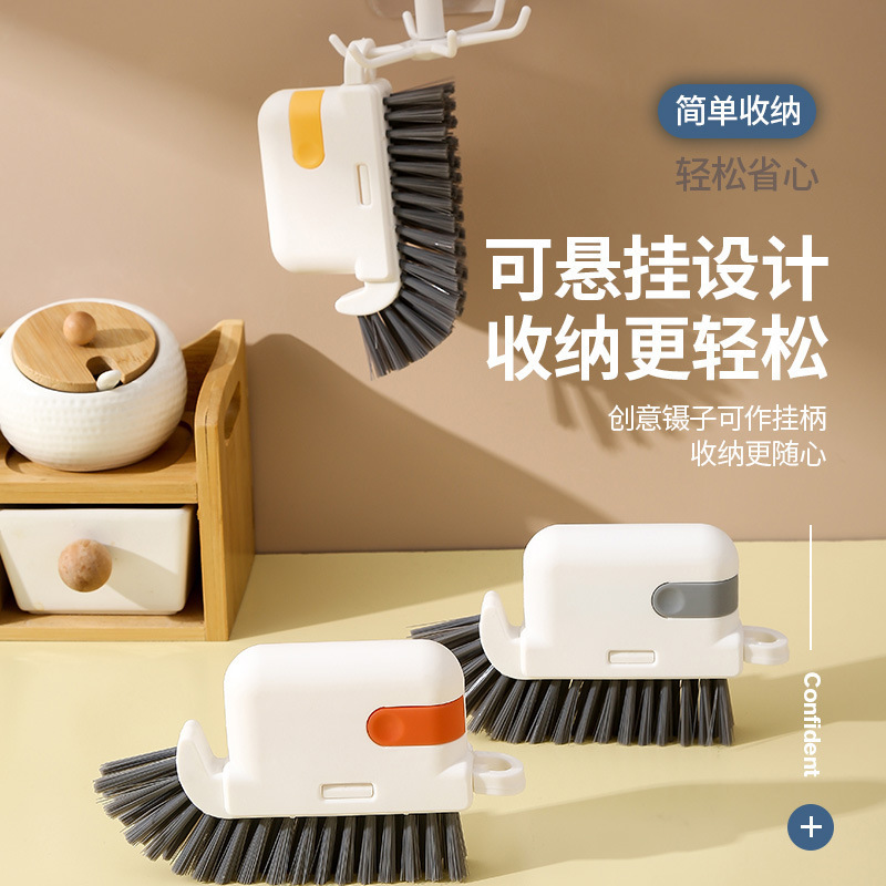 Three-In-One Detachable Household Window Groove Brush, Bathroom Floor Tile Seam Cleaning Brush, Kitchen Stove Dead Corner Cleaning Brush