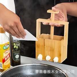 创意竹制炸丸子神器手动按压式鱼丸制作工具厨房挤丸子木质小工具