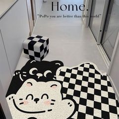 卡通可爱猫咪玄关门垫家用可剪裁除尘丝圈地垫防滑耐磨入户门地垫