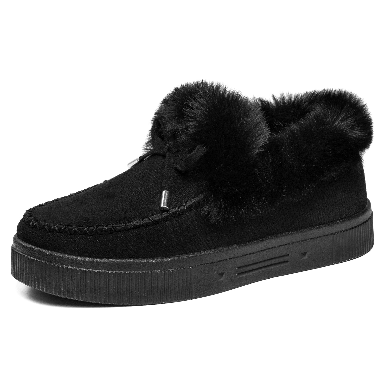Zapatos de algodón de mujer transfronterizos TEMU zapatos de lana botas de nieve de arco de gran tamaño botas de algodón gruesas botas poco profundas botas cortas