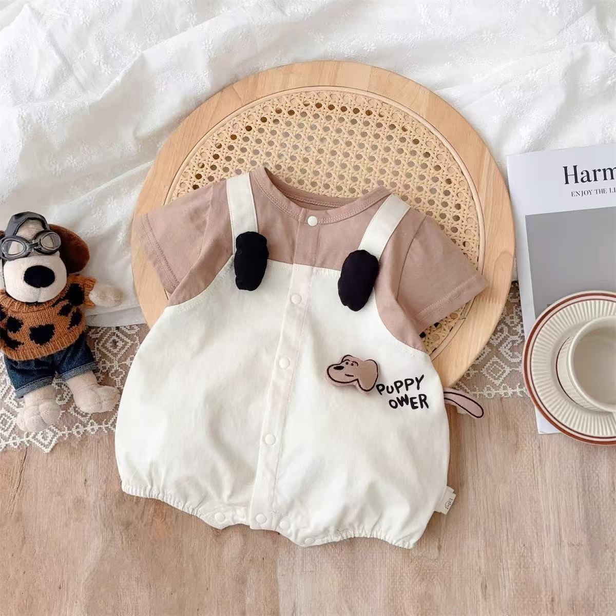 Fashionable Baby Clothes, Summer Short-Sleeved, Super Cute Cartoon Thin Baby Jumpsuits, Going Out Clothes, Rompers, Summer Clothes