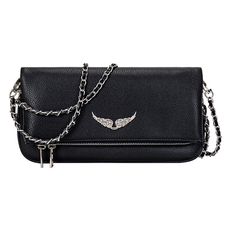 Francés Jindian Zv cuero pequeña bolsa cuadrada de Comercio Exterior de Europa y América del todo-fósforo alas de las axilas hombro crossbody bolsa