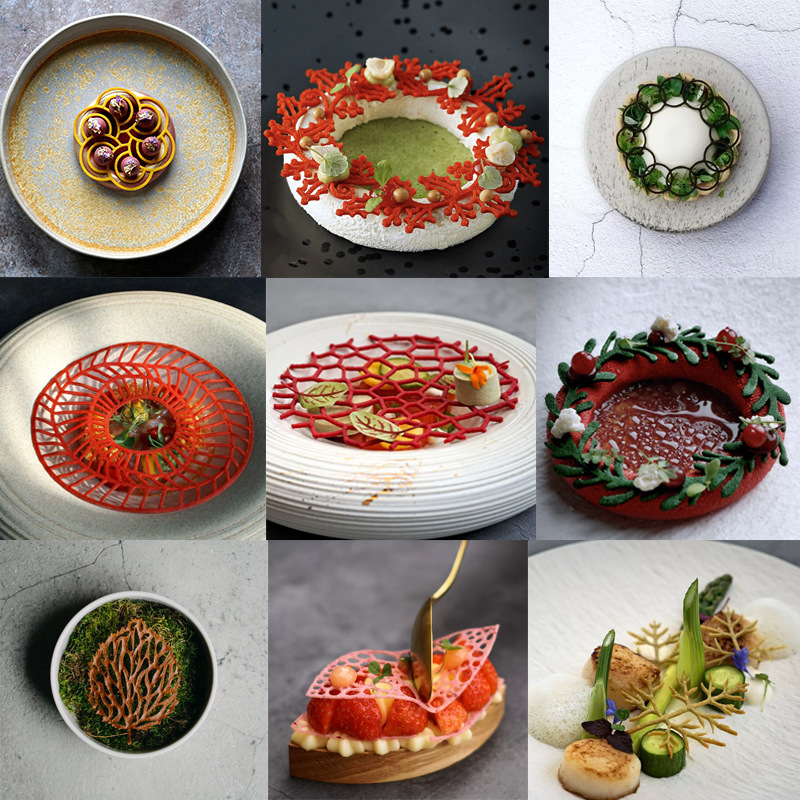 新款现货树叶花朵圆环圆形翻糖蕾丝垫 DIY烘焙装饰分子料理印花模