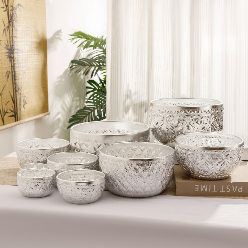 Thai Imported Tin Bowl Dai Silver Bowl Stainless Steel Bowl Thai Restaurant Hotel Club Tableware Porridge Dessert Bowl