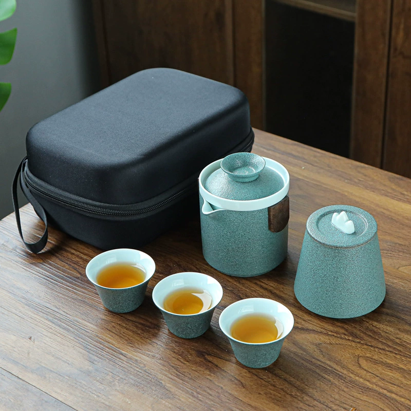 Handheld travel bag, tea set, travel ceramic tea cup