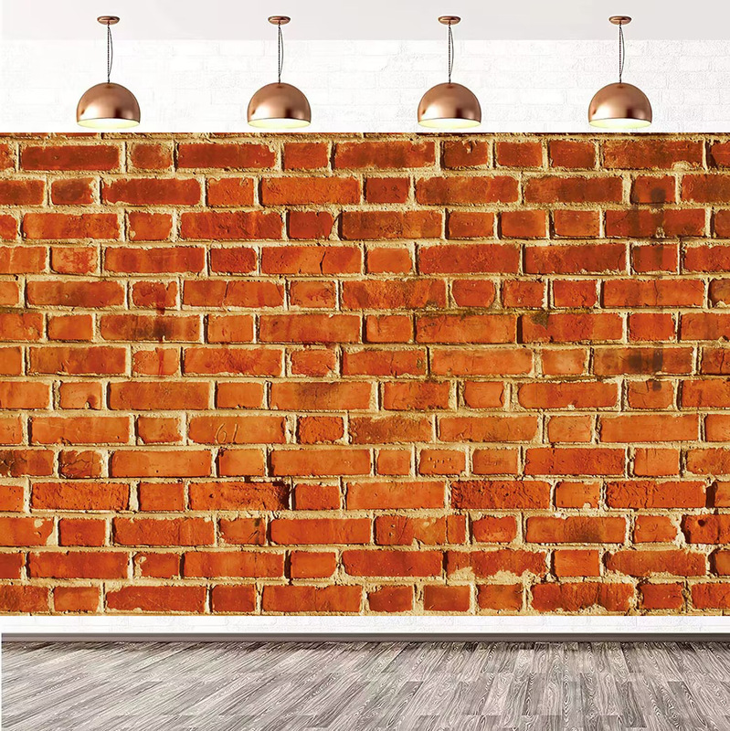 Amazon photography background cloth red brick wall baby bath birthday photo Party decoration