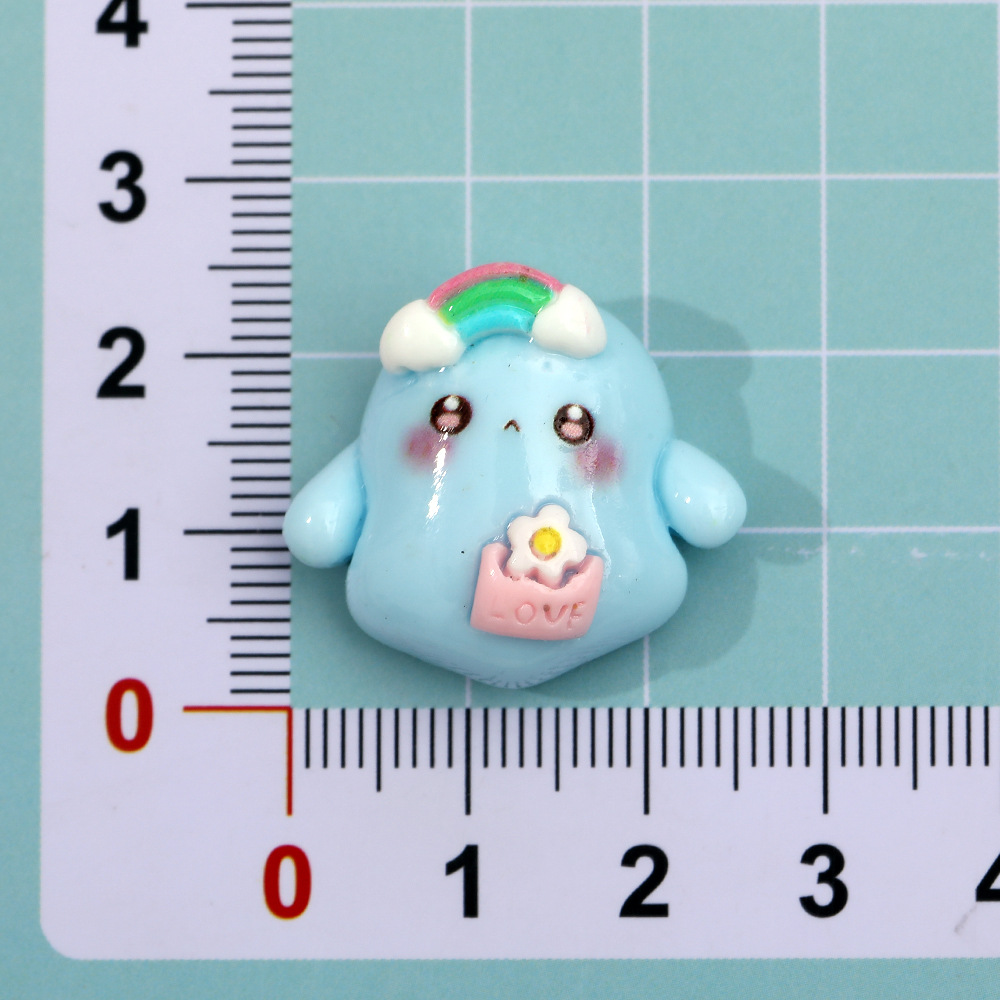 Nueva historieta lindo pollo Arco Iris DIY resina accesorios hechos a mano accesorios para el cabello teléfono móvil Shell llavero zapato hebilla accesorios al por mayor