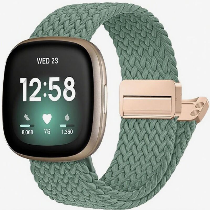 Suitable for Fitbit Versa3 Nylon Braided Loop Magnetic Buckle Sports Wristband Smart Watch Band Suitable for Fitbit Versa3 Nylon Braided Loop Magnetic Buckle Sports Wristband Smart Watch Band