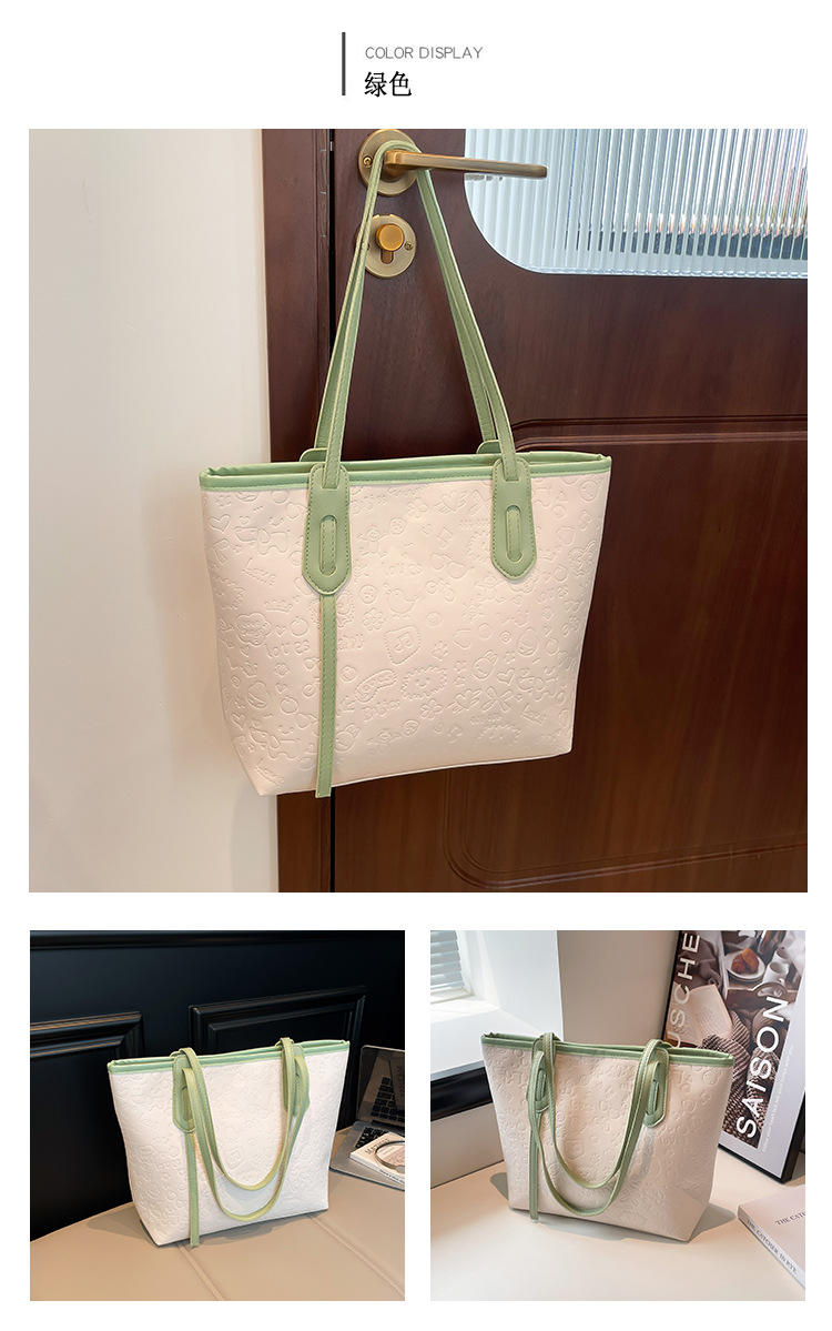 Coreano simple bolso casual de gran capacidad para mujeres 2025 otoño moda versátil bolso de hombro de viaje al trabajo