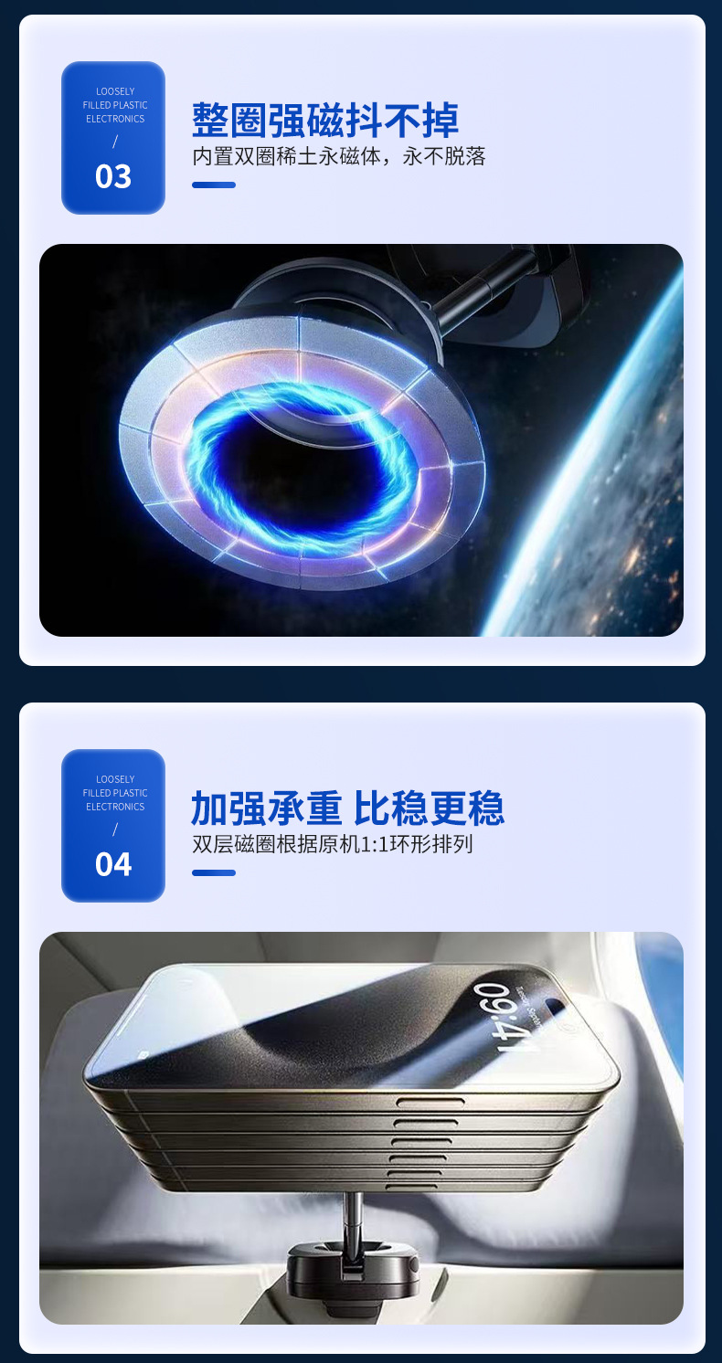2026 New Model Travel Portable Magnetic Mount Dashboard Car Phone Holder Desktop Stand with Stable Fixation