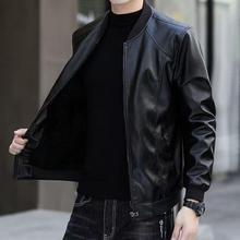 正品海宁皮衣男士外套冬季加绒男士皮夹克春秋薄款休闲宽松爸爸装