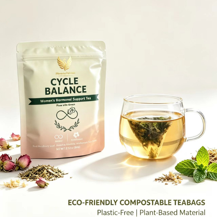 Seaweed Burdock Mineral Herbal Tea 60g Corn Fiber Pyramid Tea Bags Cold Brewed Sugar Free in use
