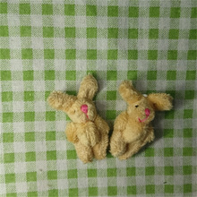 毛绒娃娃4.5cm杏色长毛关节兔子衣服装饰品配件鞋包材料辅料批发