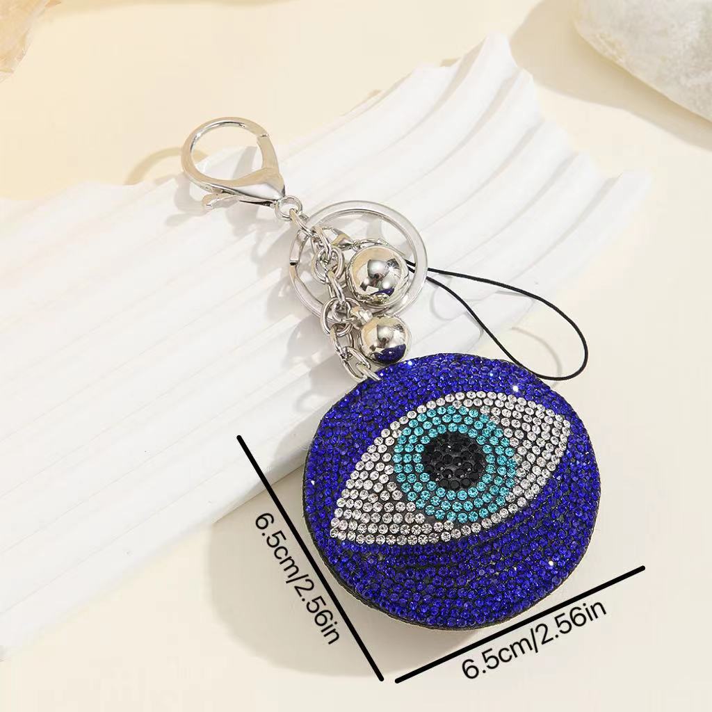 30g Weight Keychain Classification 1 Piece Quantity Holiday, Daily Occasion Rhinestone Material Heart Shape, Eye Pattern Plating Design Basic Style 1 Piece Basic Heart Shape Eye Rhinestone Plating Keychain 5