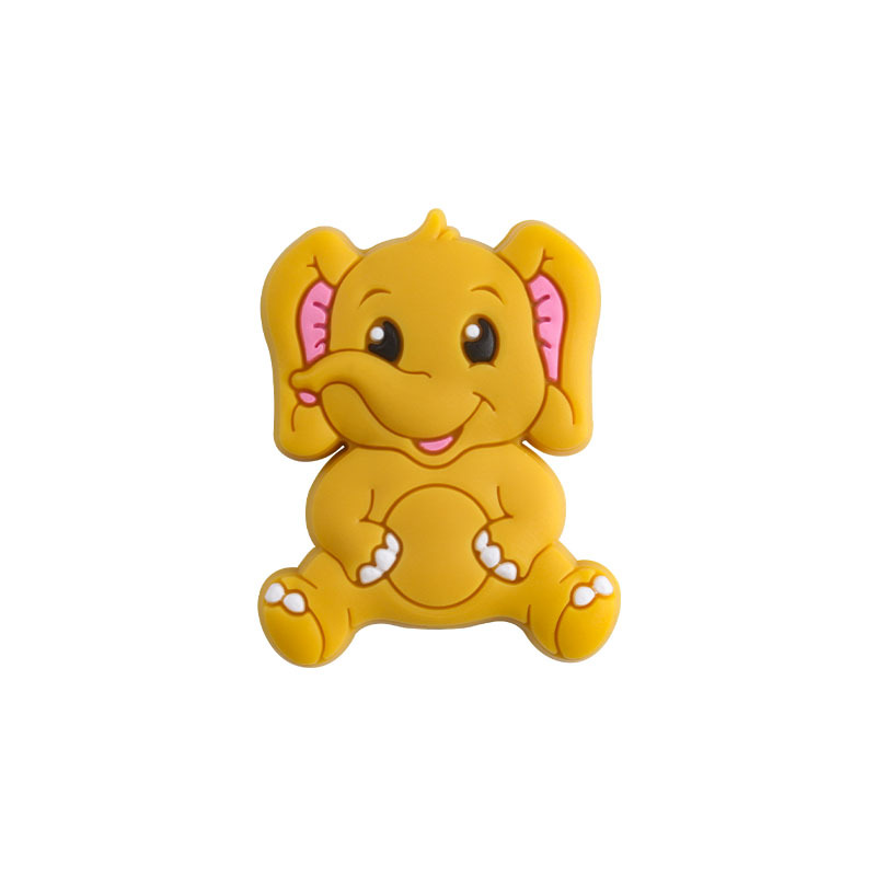 Creativo DIY bebé suministros de dibujos animados elefante cuentas de silicona juguete mordedor bebé molar chupete cadena pulsera Accesorios