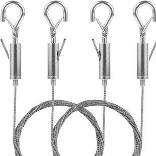 Jundu 304 Stainless Steel Wire Rope Double Hook Sling Hook Lamp Plant Hanging Picture Lifting Ring Safety Lanyard