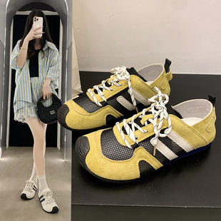 Breathable Mesh Moral Training Shoes for Women 2025 Summer New Flats-Soled Retro Casual Lightweight Thin Sports Forrest Gump Shoes