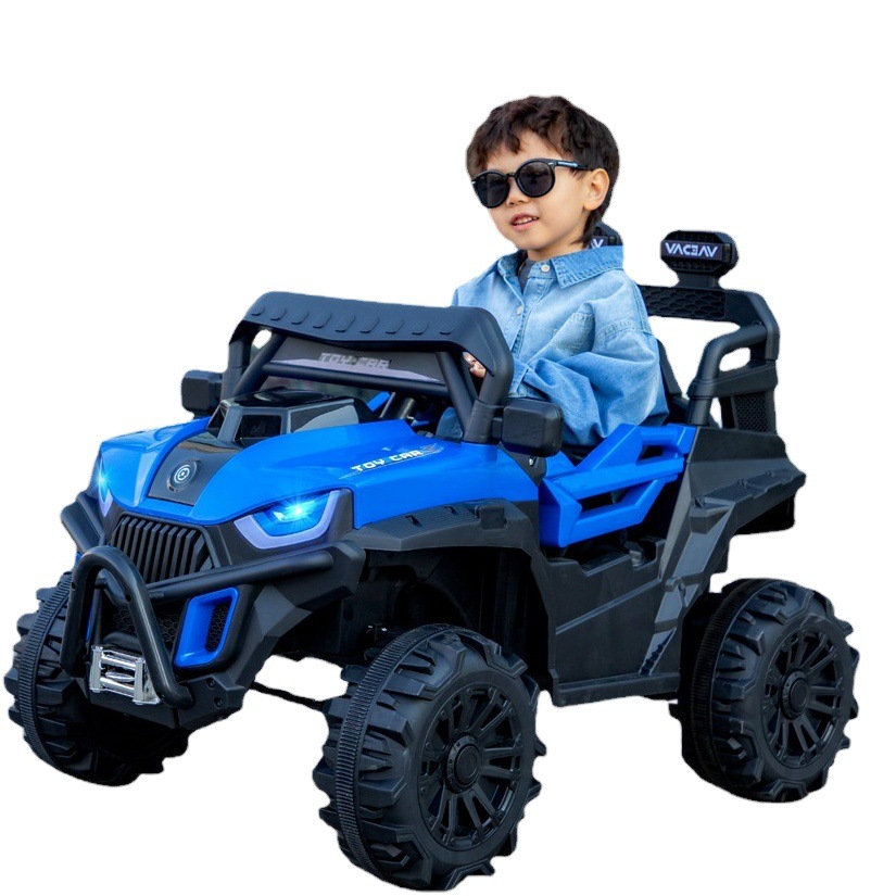 Coche eléctrico de control remoto para niños coche de juguete portátil doble unidad/vehículo todoterreno doble cochecito de coche eléctrico para niños