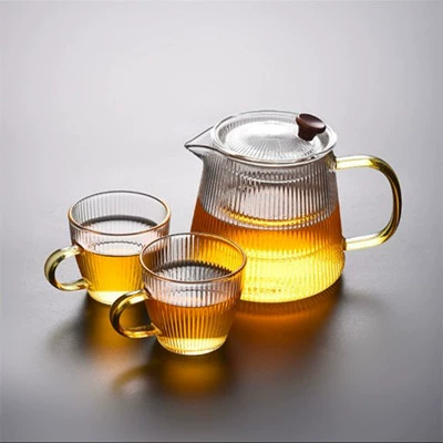 Glass teapot, set, filter, capacious tea
