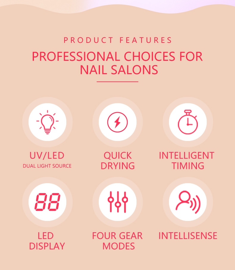 Großhandel neues Produkt intelligente Zeiteinstellung Nagellampe 57 Lampenperlen duale Lichtquelle professioneller nicht-verdunkelnder Gel-Nagellack-Trockner