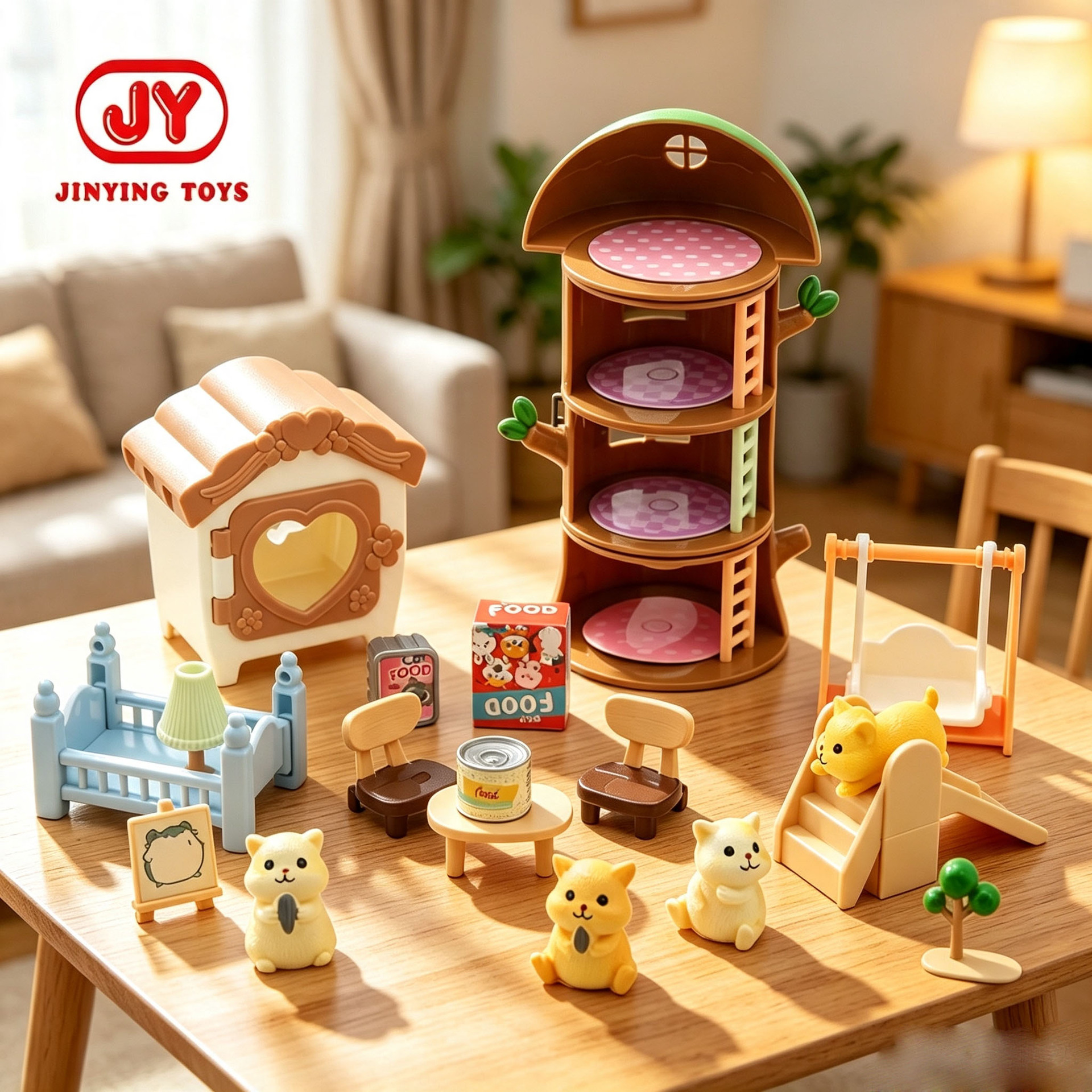 Juguetes de mascotas de simulación para niños, modelo realista de hámster interactivo para padres e hijos, adornos, set DIY, caja sorpresa, venta al por mayor