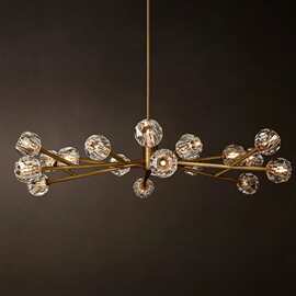 美规跨境RH全铜客厅美式水晶灯分子灯简约现代轻奢卧室餐厅吊灯
