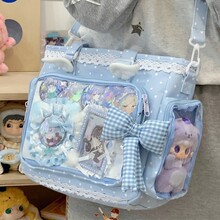 奶huhu海盐浅蓝蕾丝痛包甜系少女感二次元学生党漫展追星单肩包