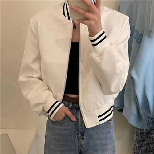 Women's Spring and Autumn Short-Sleeve Baseball Jacket, 2025 New Fashion, Versatile Casual Sport Open Jacket