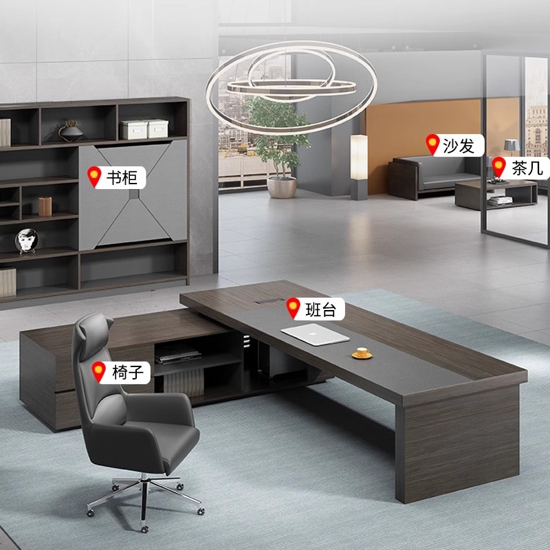 Mesa de oficina simple moderna mesa de oficina silla combinación de presidente mesa de oficina ejecutivo simple mesa de oficina silla de lujo fábrica directa