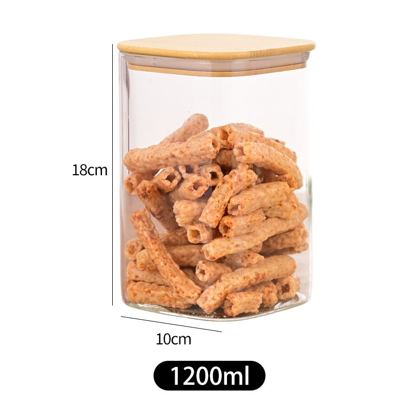 Tanque sellado de vidrio con alto contenido de borosilicato, tanque de almacenamiento de grado alimenticio, tanque sellado de granos de café de cáscara de mandarina de cocina de almacenamiento de cocina