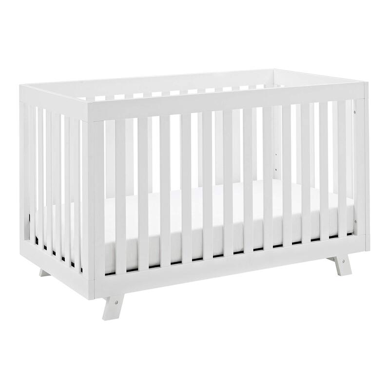 Convertible Crib with White Slats Converts to Toddler Bed and Day Bed Fits Standard Size
