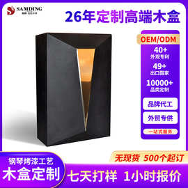 跨境专供钢琴烤漆工艺木盒 实木葡萄酒送礼包装酒盒可OEM木盒定制