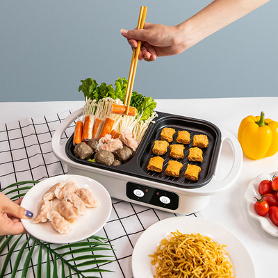 【源头工厂】多功能料理锅家用电烧烤锅网红烤涮一体锅韩式电烤炉