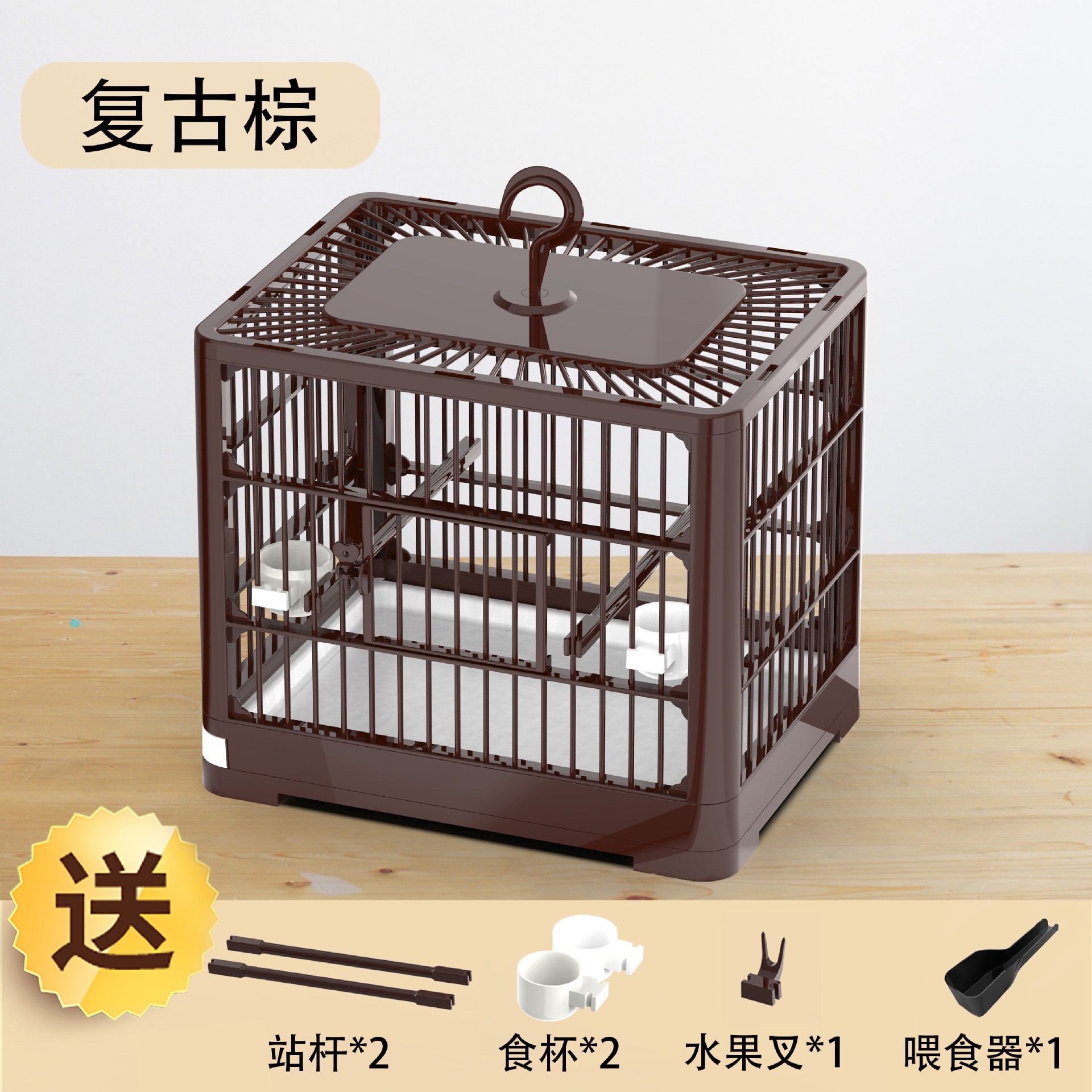 Jaula de plástico para pájaros, jaula para loros, codorniz grande y pequeña, puede ver el nido de pájaros, alimentador, fabricante de stock image 9