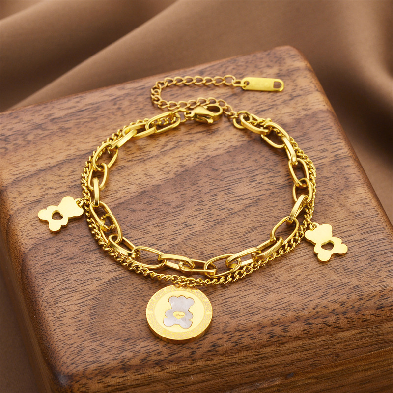 Joyas transfronterizas europeas y americanas Pulsera de acero de titanio de todo fósforo Versión coreana del temperamento bohemio Pulsera de acero de titanio que no se desvanece Joyería femenina