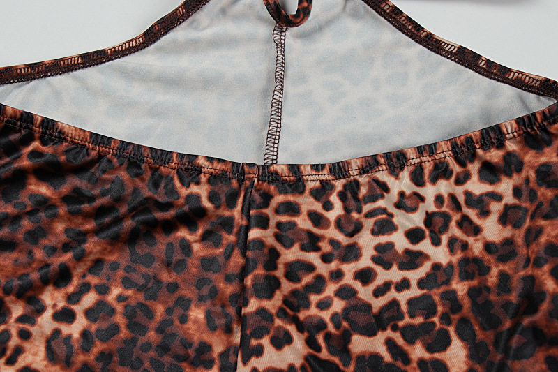 New Arrival Women Fashion Sexy Y2K Spice Girl Leopard Wrap Bust Jumpsuit Dress Sleeveless Outwear Bodycon Club Wear_ecoleips.com
