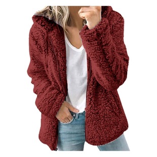2024wish Europe and the United States cross-border new women's hooded woolen wool coat for autumn and winter