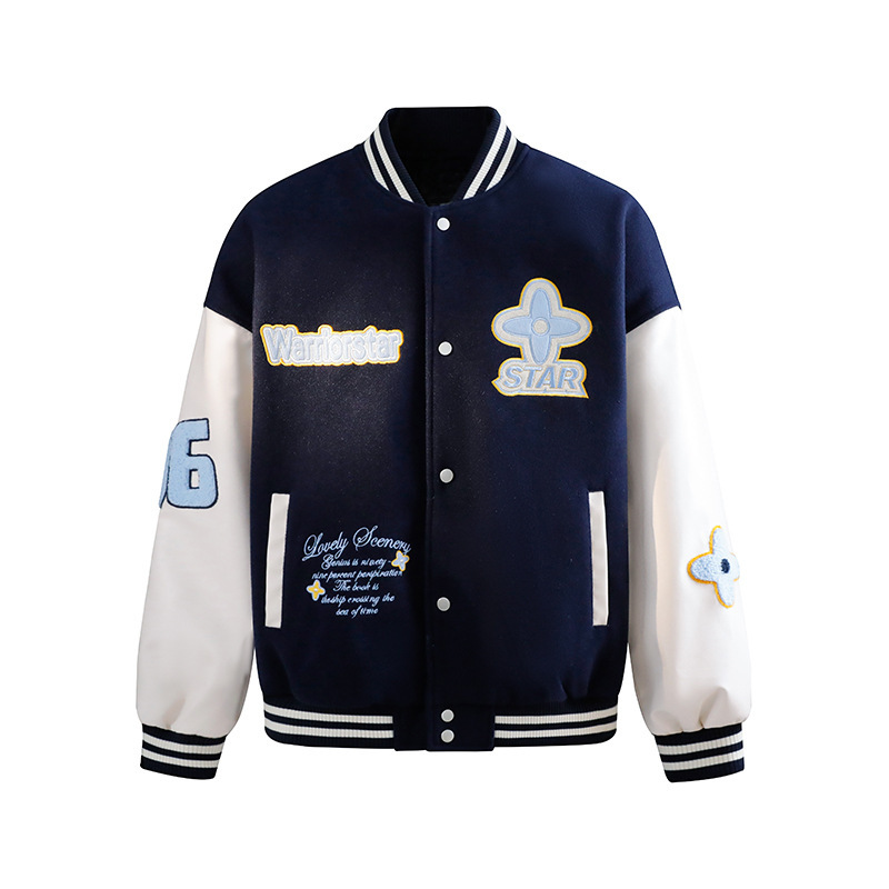 捷展YOU货|菱形绣花美式运动棒球服25秋季新品美式飞行夹克外套男|undefined