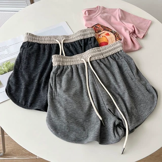 软糯亲肤运动短裤女夏季新款撞色宽松显瘦阔腿裤A字高腰外穿热裤