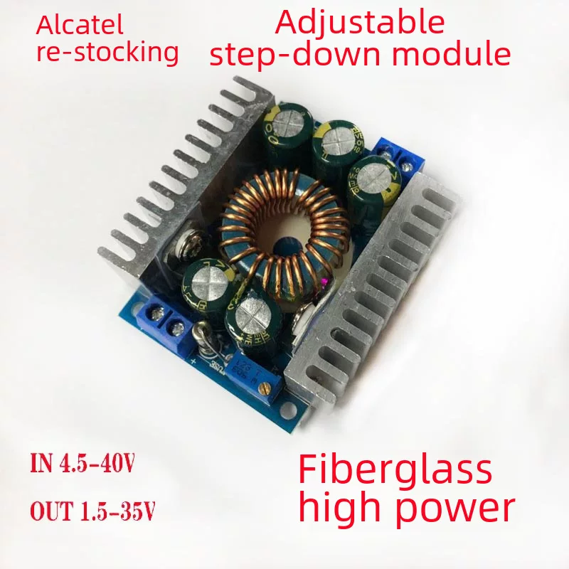 Adjustable DC‑DC Step‑Down Module, 4.5–40V to 1.3–35V, 10 A, Compact High‑Power