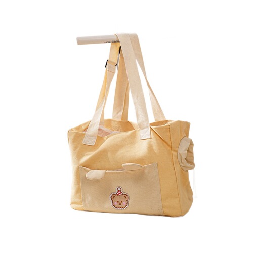 Cat bag is light and portable, with exposed head, portable shoulder canvas backpack, dog pet walking bag, three-dimensional breathable pet bag