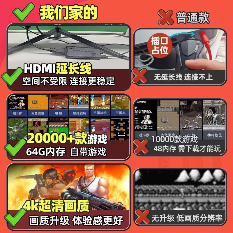 Game console for home use, wireless handle, classic joystick for double, new collection, nostalgia