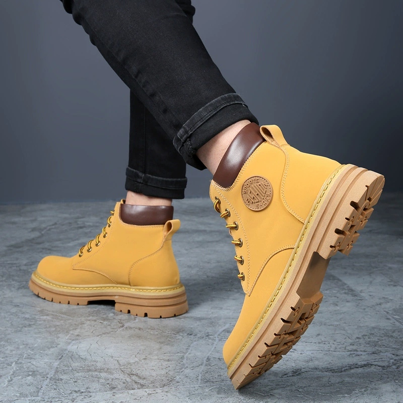 Зимние флисовые теплые ботинки Martens, натуральная кожа