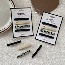 跨境新款印花一字夹简约少女侧边碎发刘海夹时尚无痕发卡韩系发饰